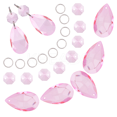 DIY Shining Faceted Pendant Making Kits DIY-GF0003-25A-1