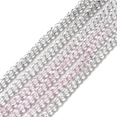 Transparent Gradient Color Glass Beads Strands GLAA-H021-01B-12-1