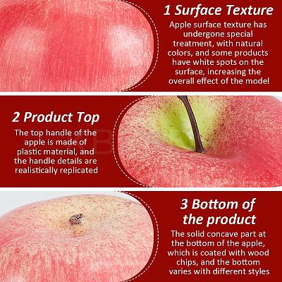 34Pcs 3 Style Plastic Imitation Apple AJEW-PH0011-35-1