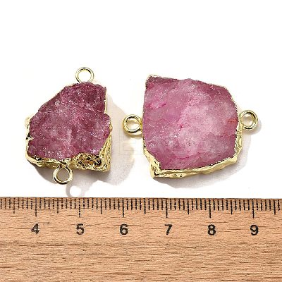 Raw Rough Natural Dyed Quartz Crystal Links Connector Charms G-K189-04LG-02-1