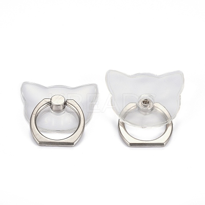 Transparent Plastic Cell Phone Ring Holder AJEW-F048-01P-1