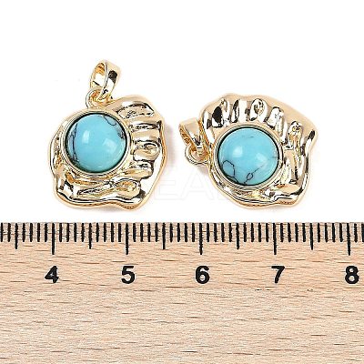 Synthetic Turquoise Pendants KK-U043-43G-A-1