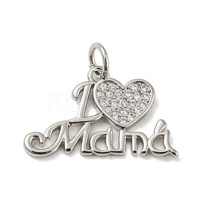 Mother's Day Heart with Word I Love Mama Charms KK-A200-14P-1
