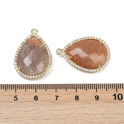 Natural Sunstone Faceted Pendants G-K347-12G-05-1