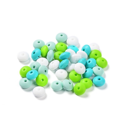 Rondelle Food Grade Eco-Friendly Silicone Focal Beads SIL-F003-07E-1