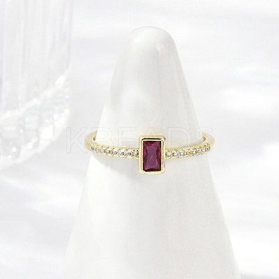 Brass Micro Pave Cubic Zirconia Cuff Rings RJEW-S400-16A-G-1