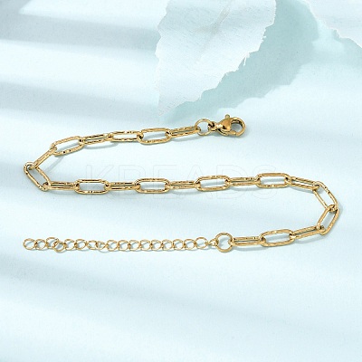 4MM 304 Stainless Steel Textured Paperclip Chain Bracelets for Man and Women SA-CBAB767-13G-1