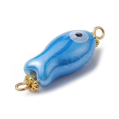 Handmade Porcelain Connector Charms PALLOY-JF02165-1