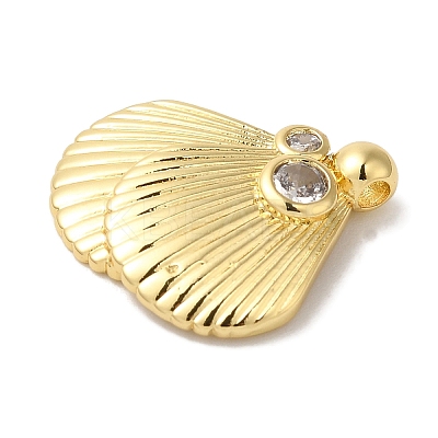 Brass Micro Pave Cubic Zirconia Pendants KK-S391-12G-1