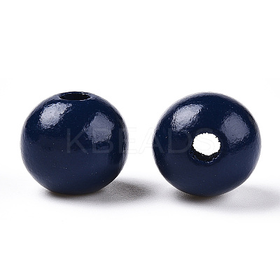 Ocean Themed Spray Painted Wood European Beads WOOD-CJC0018-02M-1