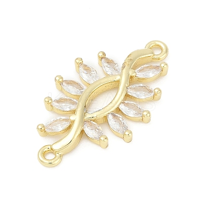 Brass Clear Cubic Zirconia Connector Charms LS-KK-Z094-06G-04-1