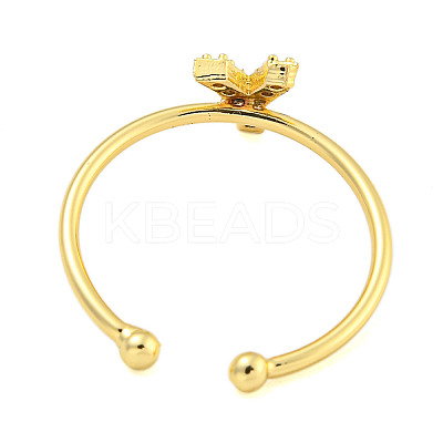Rack Plating Brass Open Cuff Rings for Women RJEW-F162-02G-Y-1