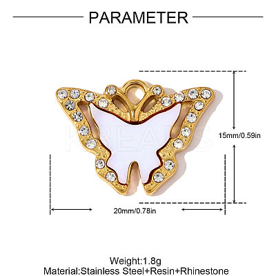 304 Stainless Steel Resin Pendants STAS-OY009-01G-1