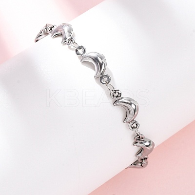 304 Stainless Steel Link Bracelets for Women BJEW-L706-02P-1