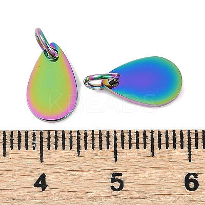 Ion Plating(IP) 304 Stainless Steel Stamping Blank Tag Charms STAS-I311-25RC-1