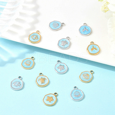 6Pcs 6 Styles 304 Stainless Steel Pendants STAS-YW0011-12G-1