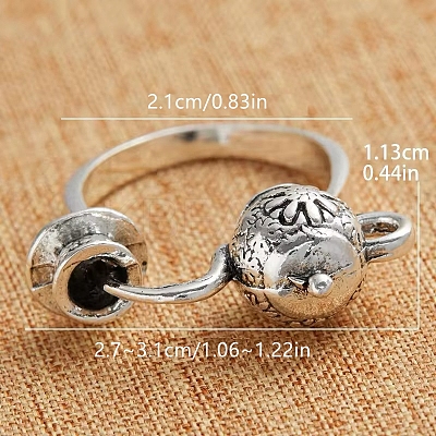 Teapot & Teacup Alloy Finger Rings for Unisex FS-WG8E880-01-1