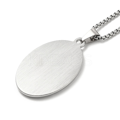 Non-Tarnish Stainless Steel Virgin Mary Pendant Necklace with Box Chains for Women LS-NJEW-E066-01P-1
