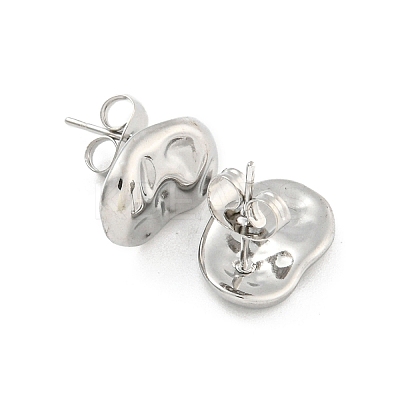 Non-Tarnish Oval 304 Stainless Steel Ear Studs EJEW-L290-003P-1