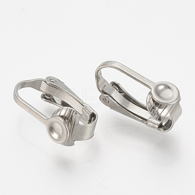 Tarnish Resistant 304 Stainless Steel Clip-on Earring Settings STAS-T037-01-1