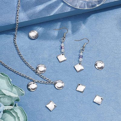 160Pcs 2 Style 304 Stainless Steel Charms STAS-UN0026-85-1