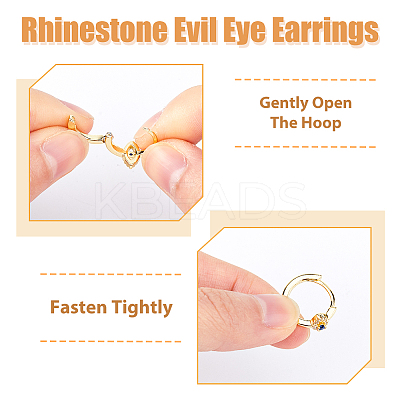 6Pcs 5 Style Horse Eye Brass Dangle Hoop Earrings Set EJEW-FI0001-77-1