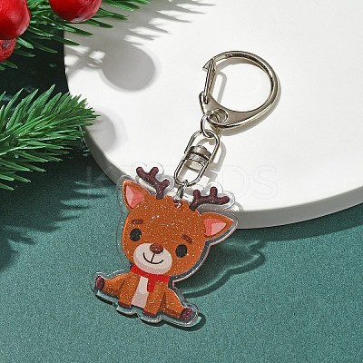 Christmas Theme Acrylic Pendant Decoration HJEW-YW00032-08-1