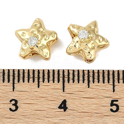Brass Micro Pave Cubic Zirconia Beads KK-P283-20G-1