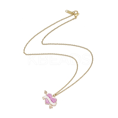 5Pcs 5 Color One Arrow Through the Heart Alloy Enamel Pendant Necklaces Set NJEW-JN04320-1