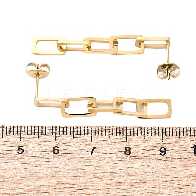 304 Stainless Steel Chain Dangle Stud Earrings for Women EJEW-Q781-30G-1