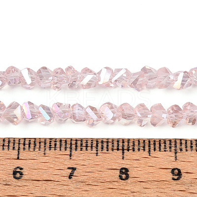 Electroplate Transparent Glass Beads Strands GLAA-N021-4mm-10-1