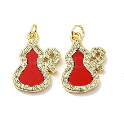 Brass Micro Pave Cubic Zirconia Pendants KK-H457-05G-01-1
