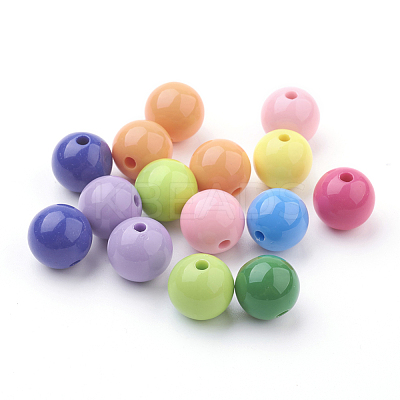 Mixed Color Acrylic Jewelry Beads X-PAB706Y-1