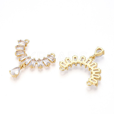 Brass Micro Pave Cubic Zirconia Pendants KK-N254-238G-1