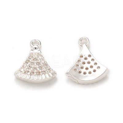 Brass Micro Pave Cubic Zirconia Charms KK-P228-38S-1