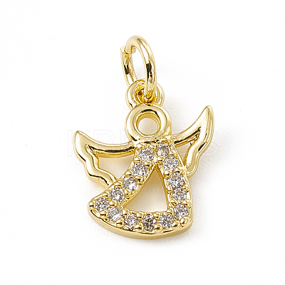 Brass Micro Pave Cubic Zirconia Charms ZIRC-F132-46G-1