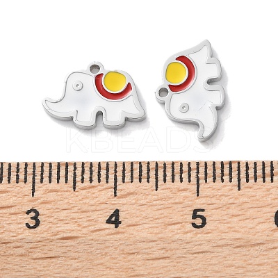 304 Stainless Steel Enamel Charms STAS-M102-11P-1