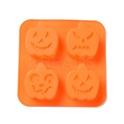 Halloween Theme Pumpkin Cake Decoration Food Grade Silicone Molds DIY-E067-01-1