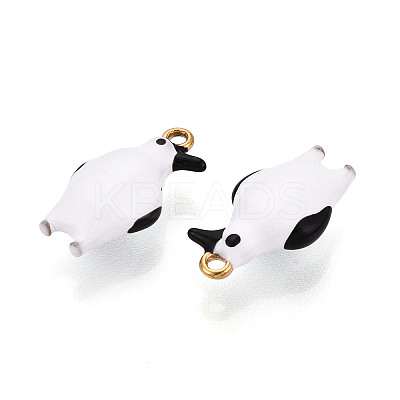 304 Stainless Steel Enamel Pendants STAS-N124-12G-1