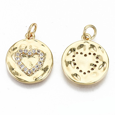 Brass Micro Pave Clear Cubic Zirconia Pendants ZIRC-S067-138-NF-1