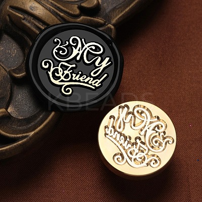My Friend Wax Seal Brass Stamp Heads AJEW-M038-01C-G-1