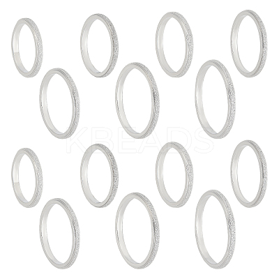 14Pcs 7 Size 2mm Matte Plain Dome Finger Ring for Girl Women RJEW-UN0001-11-1