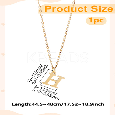 304 Stainless Steel Letter Pendant Necklaces NJEW-LP0001-53H-G-1