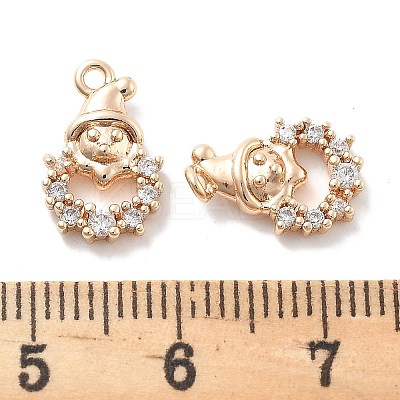 Micro Pave Clear Cubic Zirconia Pendants KK-M102-03G-1