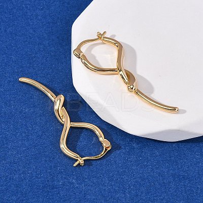 Brass Stick Hoop Earrings EJEW-A143-07G-1