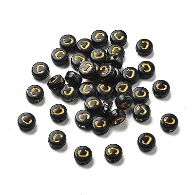Plating Opaque Acrylic Beads OACR-R005-03C-1