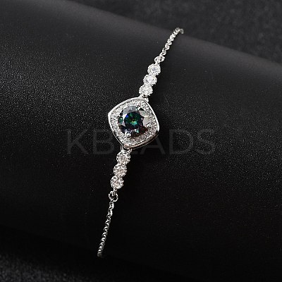 925 Sterling Silver Link Bracelets for Women BJEW-D346-01B-P-1