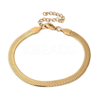 Ion Plating(IP) 304 Stainless Steel Herringbone Chain Bracelet for Men Women BJEW-Q998-02G-1