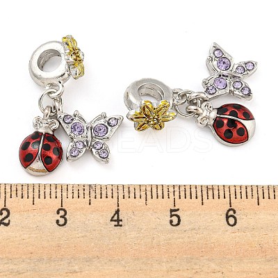 Rack Plating Alloy Enamel Ladybird European Dangle Charms FIND-B034-03P-02-1