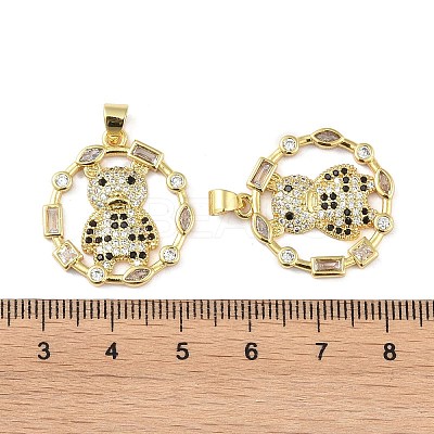 Rack Plating Brass Micro Pave Cubic Zirconia Pendants KK-K341-54G-03-1